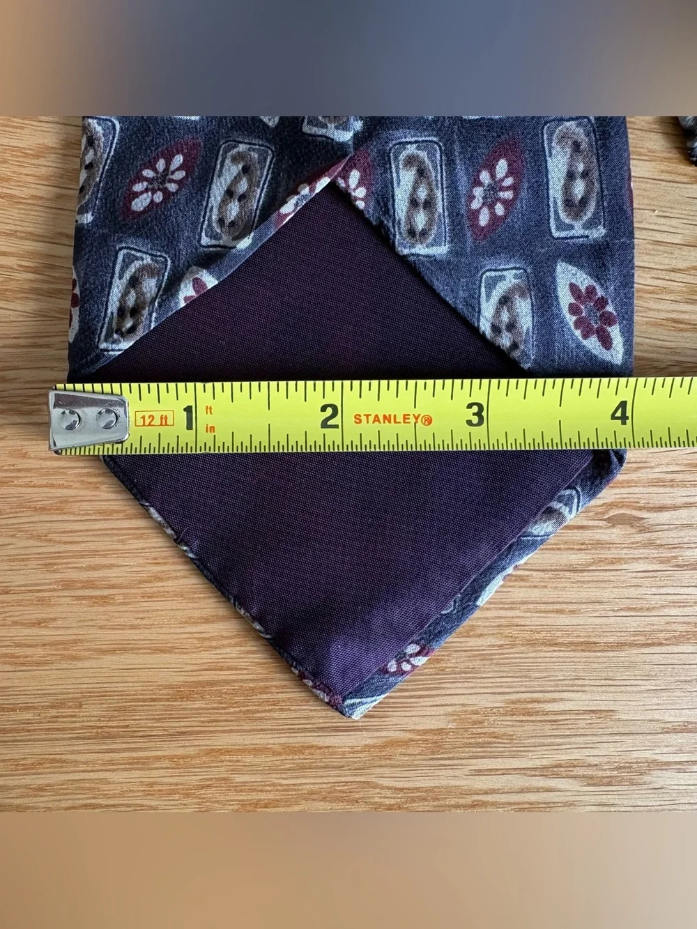 Zylos George Machado Silk Tie Vintage Geometric Floral Made in USA Men Necktie